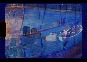 Filmstill from Roger Horn's experimental film "Holiday in the Sea of Supremacy"