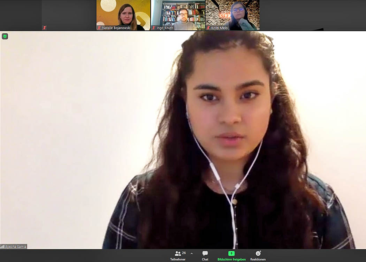 Im Februar sprach Ayesha Samia in einem Online-Event über ihre Erfahrungen als Werkstudentin bei Crealytics.