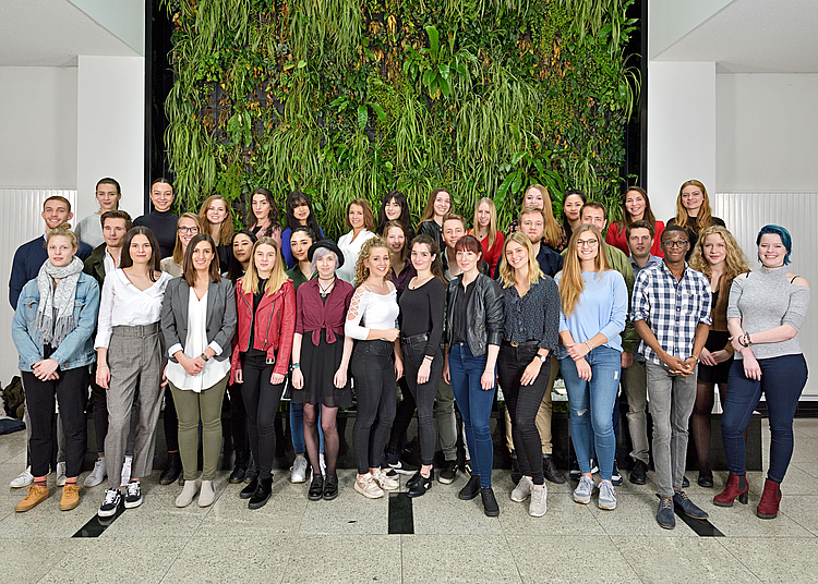 First-semester students at HMKW Frankfurt