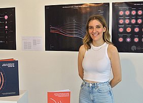 HMKW graduate Svea Hansohn at the exhibition of her Bachelor thesis in HMKW's own exhibition space Galerie Hundert.