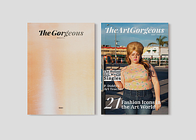 Links: Cover Magazin-Dummy, rechts: Cover erste Printausgabe "The Art Gorgeous", Bild: Till Theißen