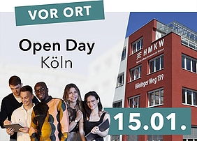 Die HMKW Köln lädt Sie herzlich zum Open Day am 15.01.2022 ein.