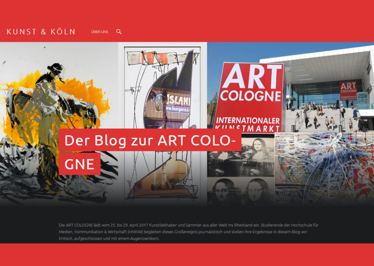 Startseite des studentischen Kunst-und-Köln-Blogs