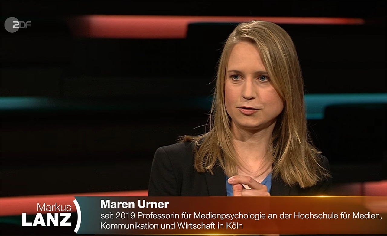 Screenshot mit Prof. Dr. Maren Urner aus der Sendung Markus Lanz (ZDF) am 13.06.2023.