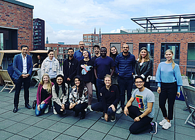 The group of International Marketing And Media Management students with Prof. Dr. Ingo Knuth in Hamburg